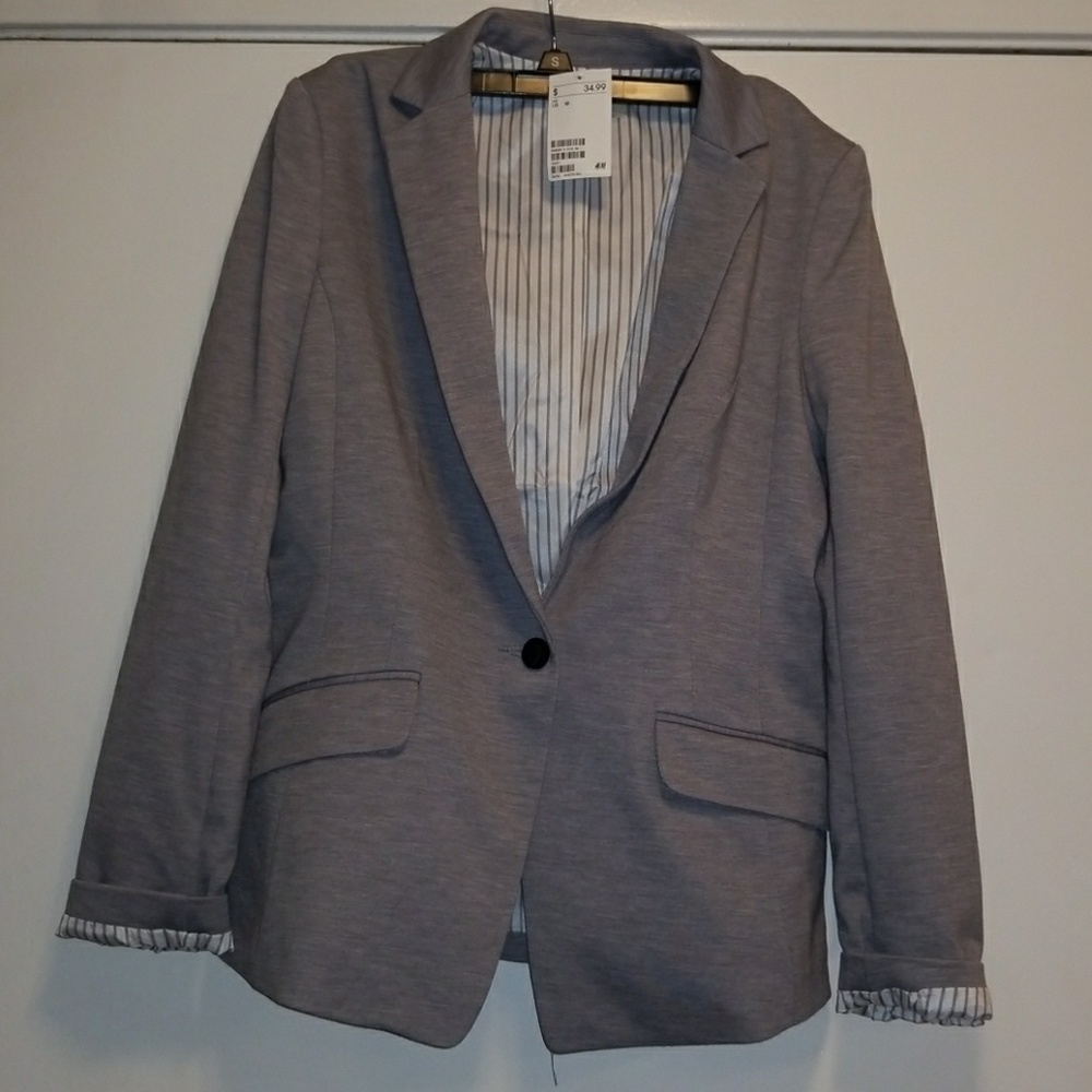 H&M Light Gray Single-Button Blazer